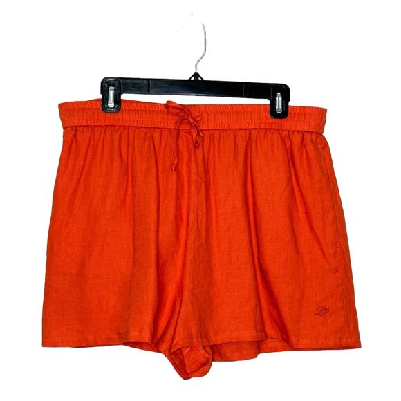 Loro Piana Orange linen pull on shorts size Large - Picture 1 of 8